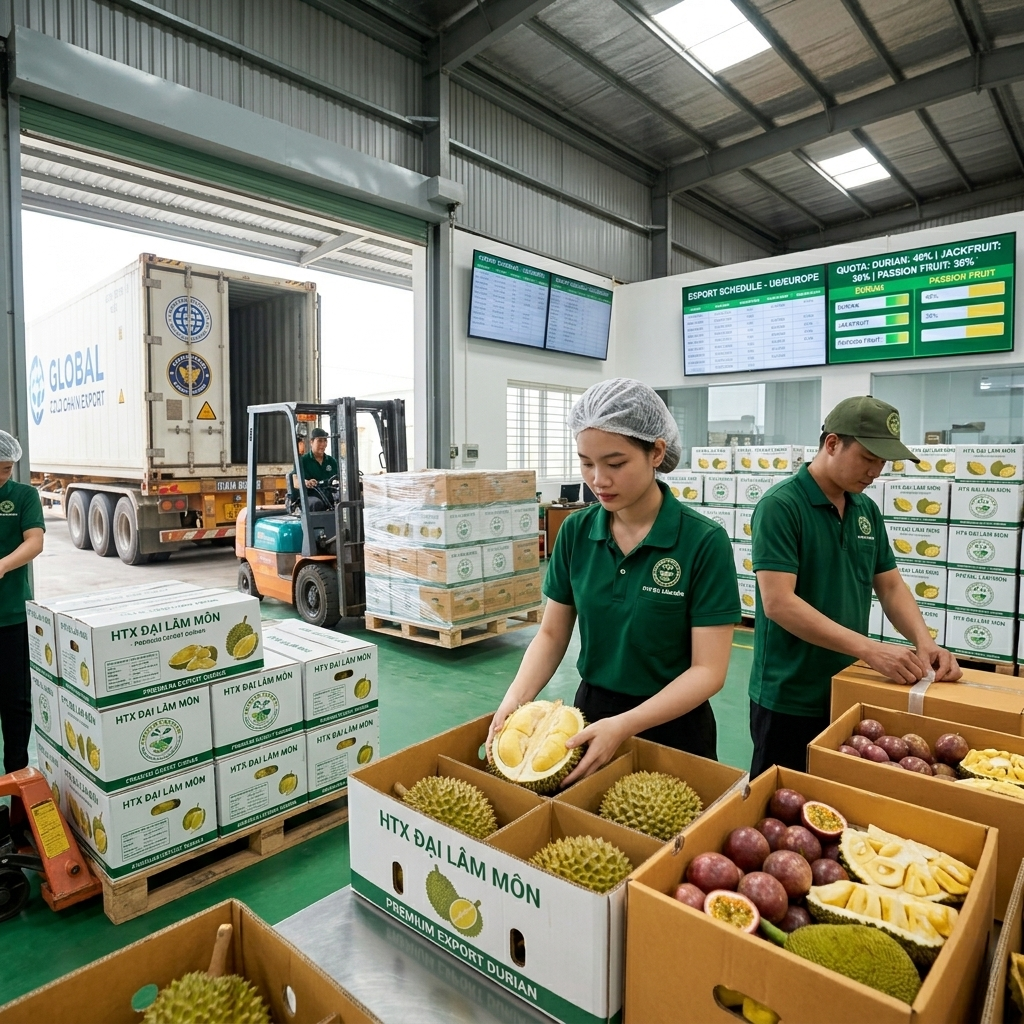 Hợp tác xã xuất khẩu sầu riêng – mít – chanh dây